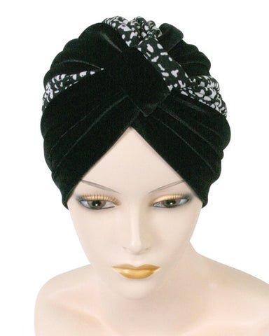 Fashionable Two Tone Velour Turban